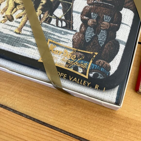 Alaska Midnight Sun Kitchen Towel Pot Holder Inuit Husky Dog NEW Vintage Kay-Dee - Picture 4 of 9